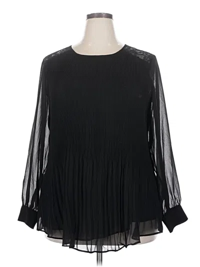 Pre-owned City Chic Long Sleeve Blouse In Black