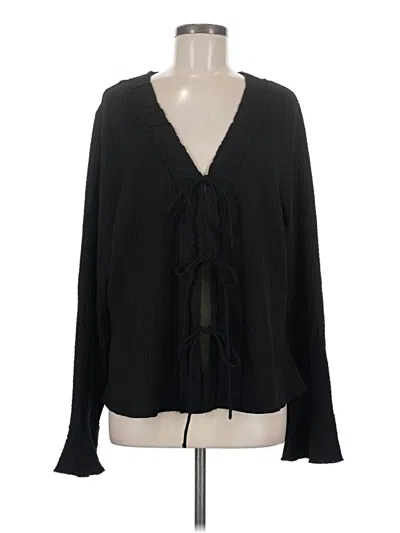 Pre-owned City Chic Long Sleeve Blouse In Black
