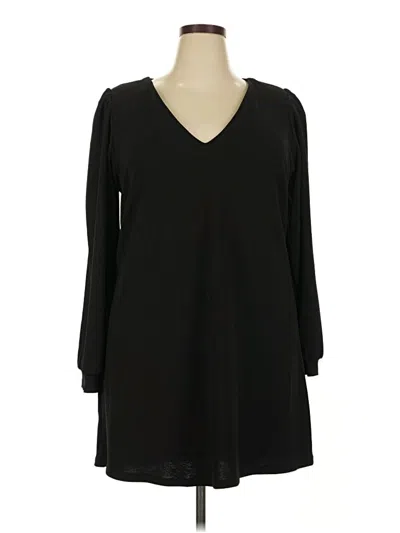 Pre-owned City Chic Long Sleeve Blouse In Black