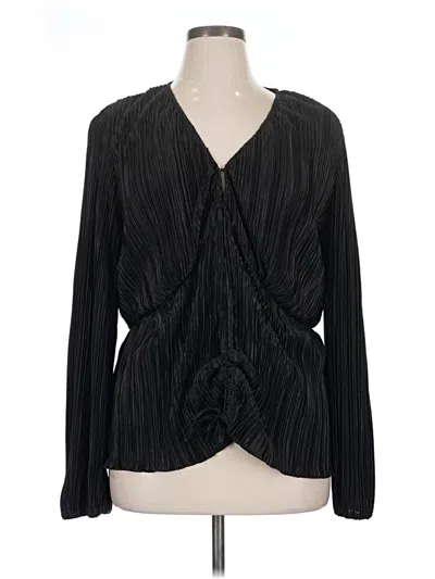 Pre-owned City Chic Long Sleeve Blouse In Black