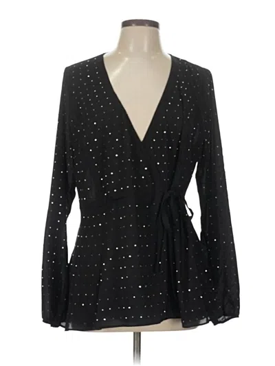 Pre-owned City Chic Long Sleeve Blouse In Black