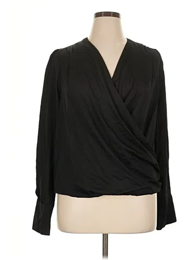 Pre-owned City Chic Long Sleeve Blouse In Black