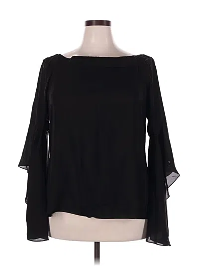 Pre-owned City Chic Long Sleeve Blouse In Black