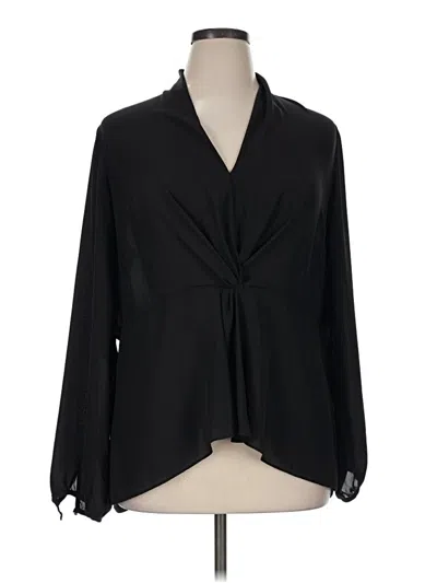 Pre-owned City Chic Long Sleeve Blouse In Black