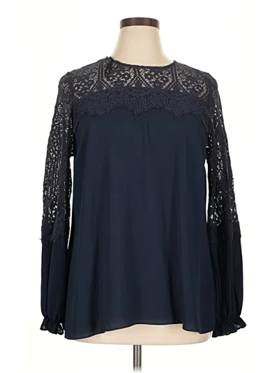 Pre-owned City Chic Long Sleeve Blouse In Blue