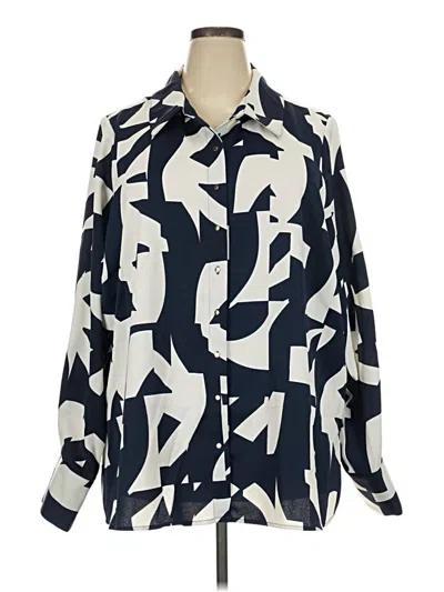 Pre-owned City Chic Long Sleeve Blouse In Blue