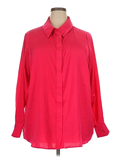 Pre-owned City Chic Long Sleeve Blouse In Red