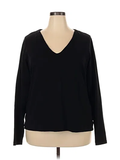 Pre-owned City Chic Long Sleeve Top Black V-neck Tops