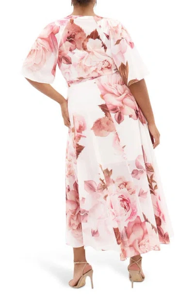 City Chic Lover's Lane Floral Tulip Hem Wrap Maxi Dress