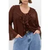 City Chic Lushious Tiered Ruffle Top In Black