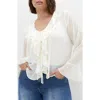 City Chic Lushious Tiered Ruffle Top In White