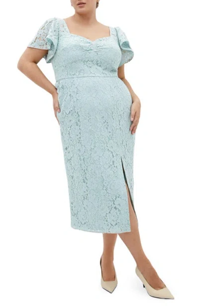 City Chic Maisie Flutter Sleeve Lace Dress