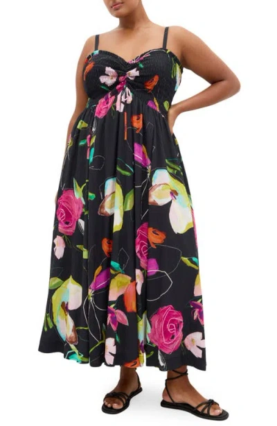City Chic Malina Print Maxi Dress In Multi