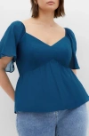 City Chic Marci Flutter Sleeve Top