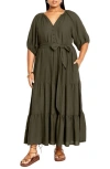 CITY CHIC MARCIA TIERED MAXI DRESS