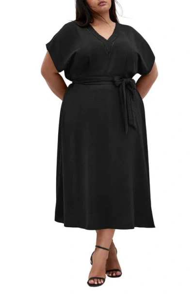 City Chic Maya Tie Belt Midi Dress