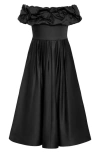 City Chic Mayah Off The Shoulder Maxi Dress In Black