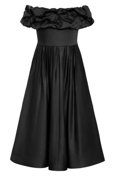 City Chic Mayah Off The Shoulder Maxi Dress In Black