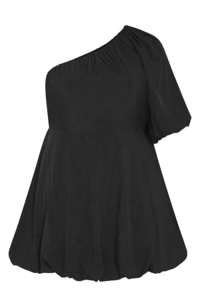 City Chic Mercy One Shoulder Minidress In Black