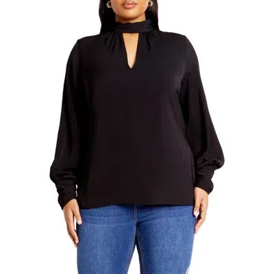 City Chic Miranda Cutout Top In Black