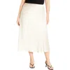 City Chic Miranda Midi Skirt In White
