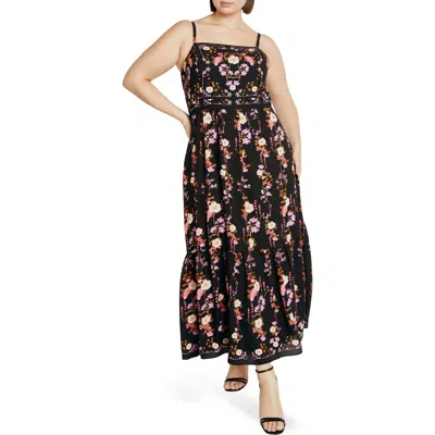 City Chic Molly Midi Sundress In Black