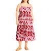 City Chic Mystic Print A-line Dress In Pink