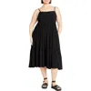 City Chic Mystic Sleeveless A-line Dress In Black
