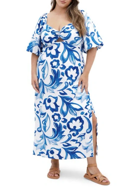 City Chic Nala Print Off The Shoulder Dress