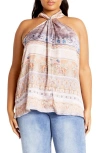 City Chic Nile Print Sleeveless Top In Multi