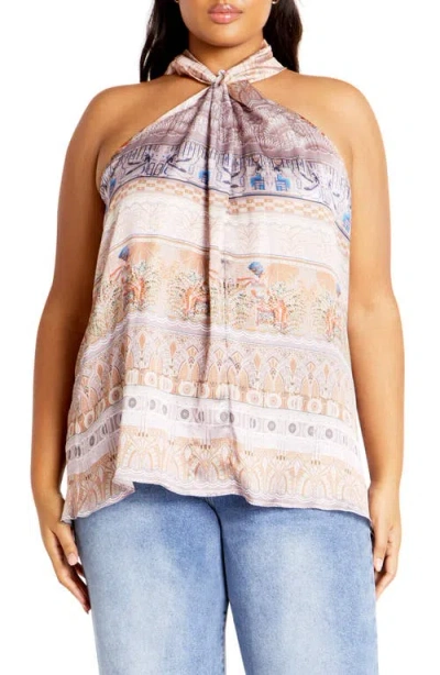 City Chic Nile Print Sleeveless Top In Multi