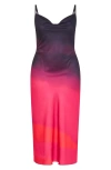 City Chic Ombré Cowl Neck Slipdress