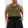 City Chic Paloma Sleevless Top In Brown
