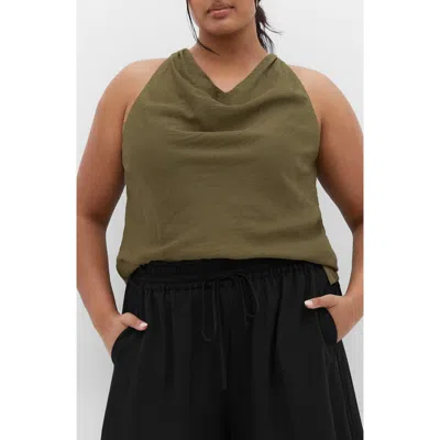 City Chic Paloma Sleevless Top In Brown