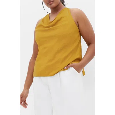 City Chic Paloma Sleevless Top In Gold