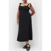 City Chic Penny Tie Strap Maxi Dress In Black