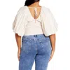 City Chic Peta Crop Top In Oat