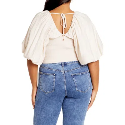City Chic Peta Crop Top In Oat