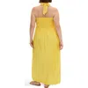 City Chic Peta Serene Convertible Strapless Maxi Dress In Yellow