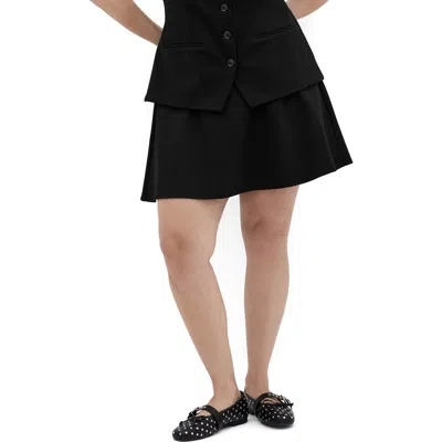City Chic Peytonn A-line Stretch Ponte Miniskirt In Black