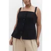 City Chic Peytonn Sleeveless Ponte Top In Black