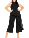CITY CHIC PLUS WOMENS HIGH NECK CROPPED JUMPSUIT