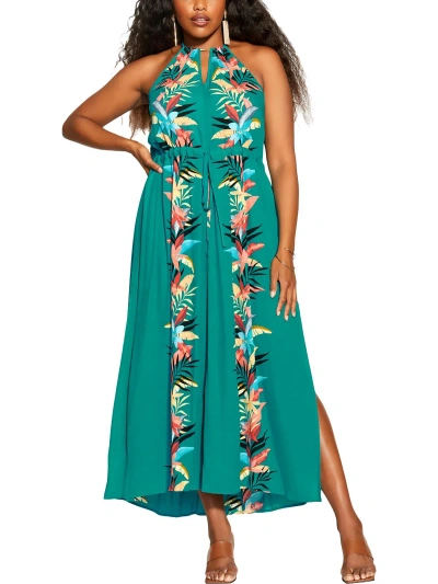 City Chic Plus Womens Woven Floral Maxi Dress In Multi