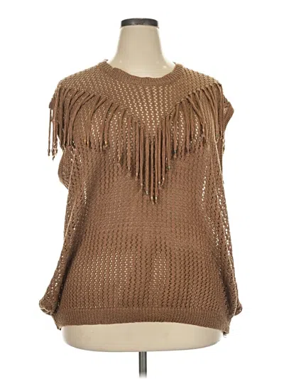 Pre-owned City Chic Poncho In Brown