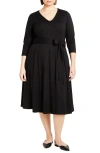 CITY CHIC CITY CHIC PRESLEY TIE BELT A-LINE DRESS