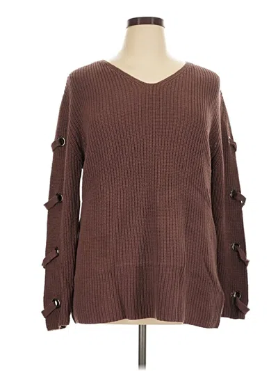 Pre-owned City Chic Pullover Sweater In Brown