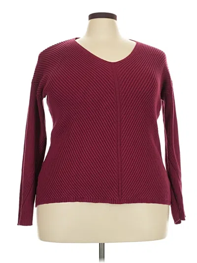 Pre-owned City Chic Pullover Sweater In Burgundy