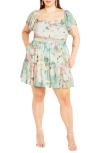 CITY CHIC CITY CHIC REECE FLORAL PRINT TIERED DRESS