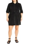 City Chic Remi Denim Minidress In Black Wash