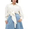 City Chic Rosabella Satin Shirt In Butter